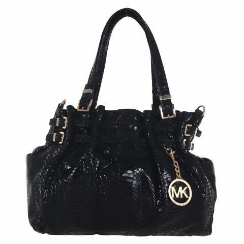 Michael kors best sale black snakeskin bag